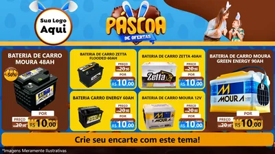 Modelo de TV para TV Horizontal com o tema Páscoa de Ofertas para Baterias Elétricas