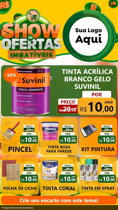 Modelo de Rede Social para Stories com o tema Show de Ofertas Imbatíveis para Tintas e Ferramentas