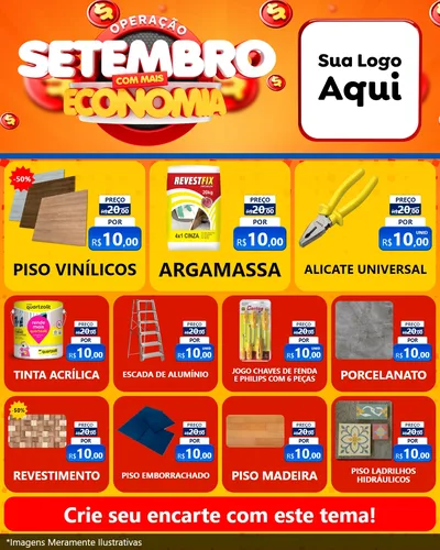 Modelo de Rede Social para Feed Instagram com o tema Operação Setembro Com Muita Economia para Material para Construção