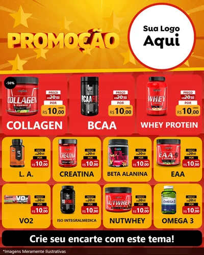 Modelo de Rede Social para Feed Instagram com o tema Promoção para Suplementos alimentares