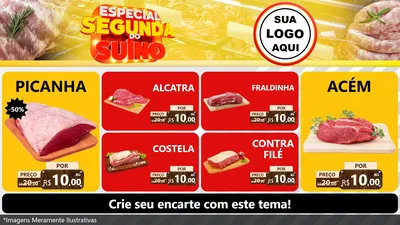 Modelo de TV para TV Horizontal com o tema Especial Segunda do Suíno para Açougue
