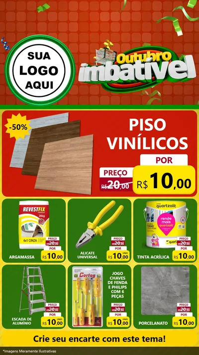 Modelo de Rede Social para Stories com o tema Outubro Imbatível para Material para Construção