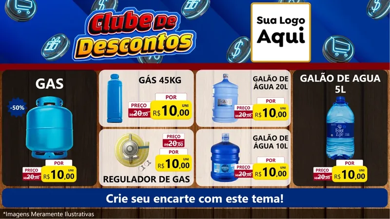 Modelo de TV para TV Horizontal com o tema Clube de Descontos para Água e gás