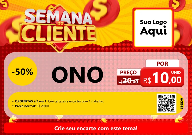Modelo de Cartaz para Cartaz A4 Horizontal com o tema Semana do Cliente para Óticas