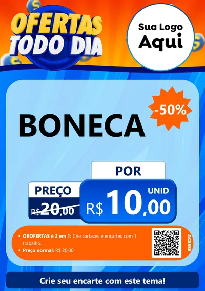 Modelo de Cartaz para Cartaz A4 Vertical com o tema Ofertas Todo Dia para Brinquedos