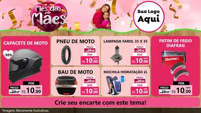 Modelo de TV para TV Horizontal com o tema Mês das Mães para Moto peças