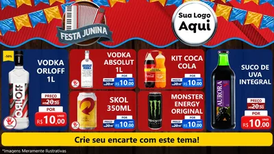Modelo de TV para TV Horizontal com o tema Festa Junina para Distribuidora de bebidas