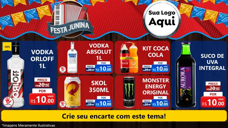 Modelo de TV para TV Horizontal com o tema Festa Junina para Distribuidora de bebidas
