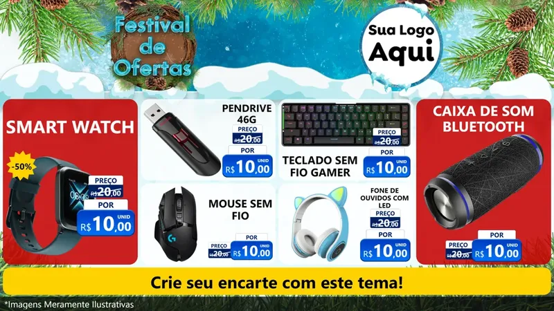 Modelo de TV para TV Horizontal com o tema Festival de Ofertas - Inverno para Informática