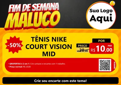 Modelo de Cartaz para Cartaz A4 Horizontal com o tema Final de Semana Maluco para Calçados