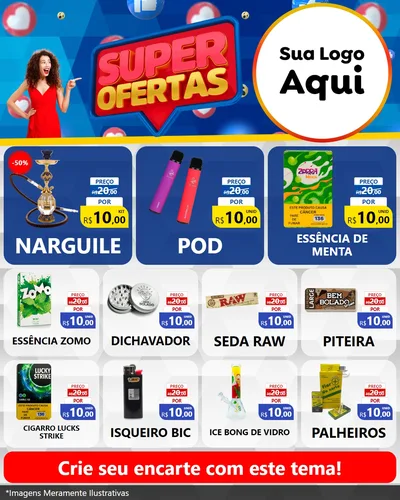 Modelo de Rede Social para Feed Instagram com o tema Super Ofertas para Tabacaria