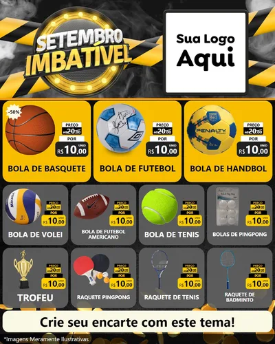 Modelo de Rede Social para Feed Instagram com o tema Setembro Imbatível para Artigos Esportivos