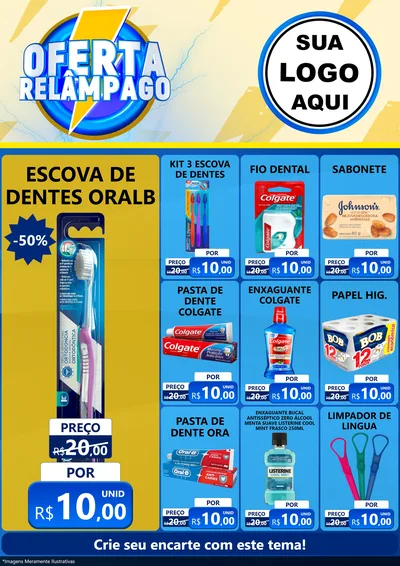 Modelo de Encarte para Encarte A4 Vertical com o tema Oferta Relâmpago para Higiene Pessoal