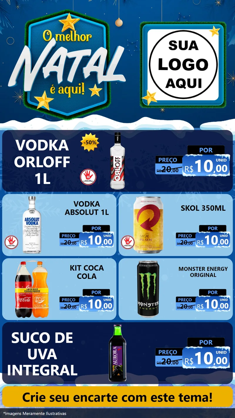 Modelo de TV para TV Vertical com o tema O Melhor Natal É Aqui! para Distribuidora de bebidas