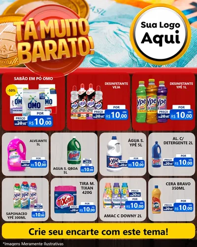 Modelo de Rede Social para Feed Instagram com o tema Está Muito Barato para Produtos de Limpeza