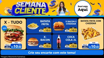 Modelo de TV para TV Horizontal com o tema Semana do Cliente para Hamburgueria