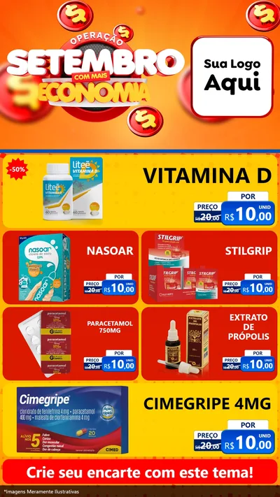 Modelo de TV para TV Vertical com o tema Operação Setembro Com Muita Economia para Farmácia