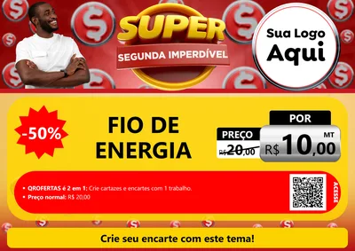 Modelo de Cartaz para Cartaz A4 Horizontal com o tema Super Segunda Imperdível para Materiais Elétricos