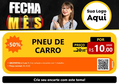 Modelo de Cartaz para Cartaz A4 Horizontal com o tema Fecha Mês para Auto peças
