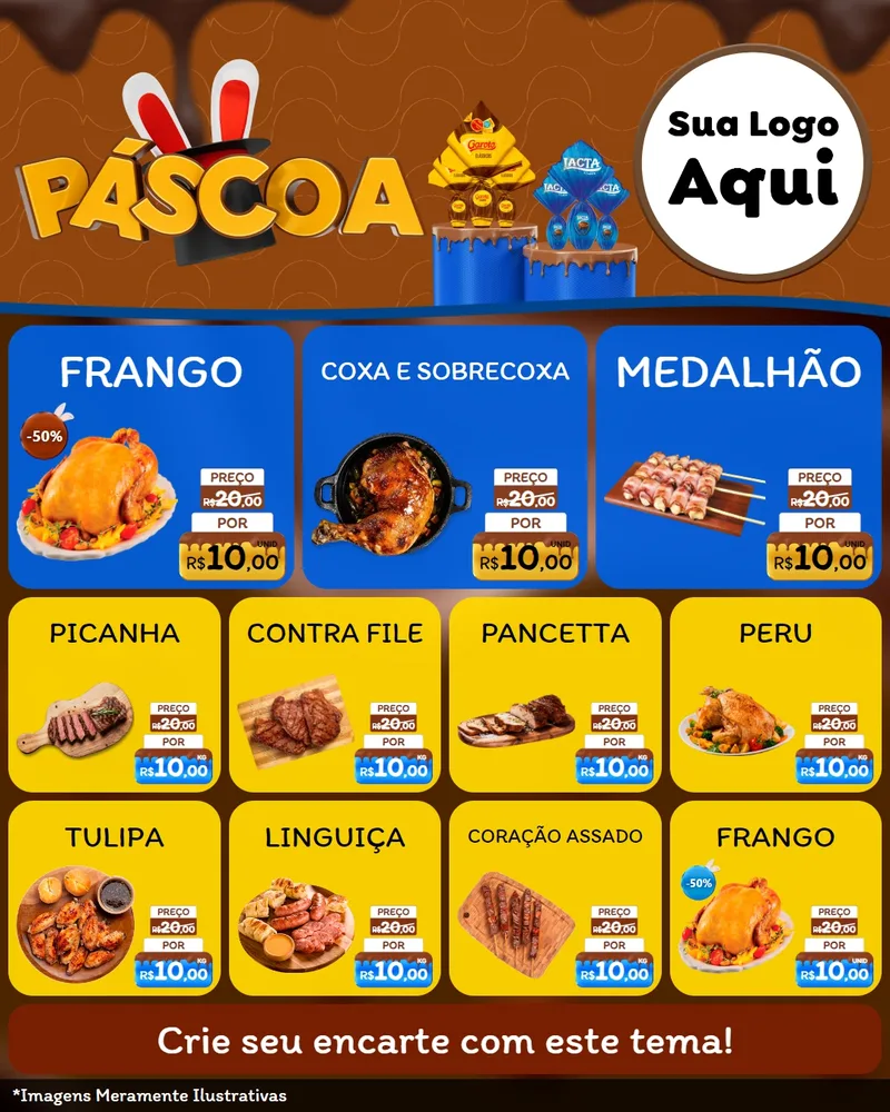 Modelo de Rede Social para Feed Instagram com o tema Páscoa para Assados
