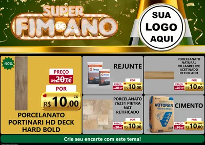 Modelo de Encarte para Encarte A4 Horizontal com o tema Super Fim de Ano para Pisos e revestimentos