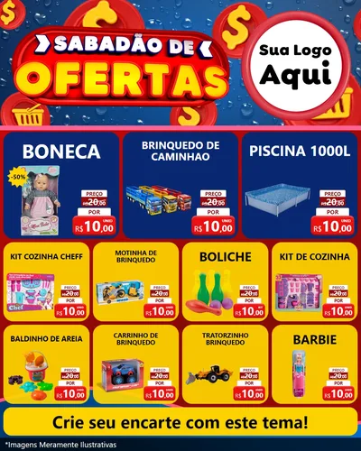 Modelo de Rede Social para Feed Instagram com o tema Sabadão de Ofertas para Brinquedos