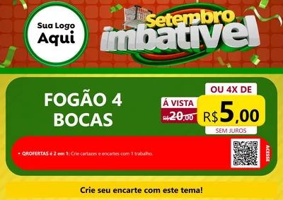 Modelo de Cartaz para Cartaz A4 Horizontal com o tema Setembro Imbatível para Móveis e Eletro