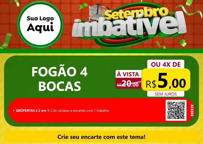 Modelo de Cartaz para Cartaz A4 Horizontal com o tema Setembro Imbatível para Móveis e Eletro