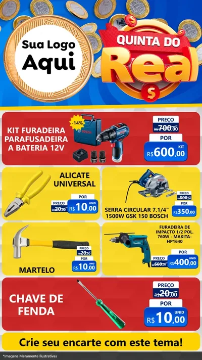 Modelo de TV para TV Vertical com o tema Quinta do Real para Maquinas e Ferramentas