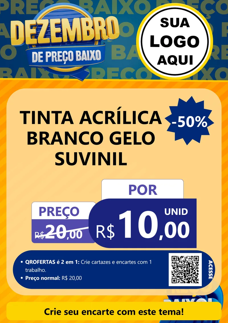 Modelo de Cartaz para Cartaz A4 Vertical com o tema Dezembro de Preço Baixo para Tintas e Ferramentas