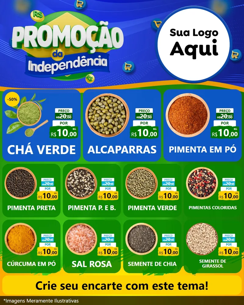 Modelo de Rede Social para Feed Instagram com o tema Promoção da Independência para Produtos Naturais