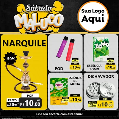 Modelo de Rede Social para Feed Facebook com o tema Sábado Maluco para Tabacaria