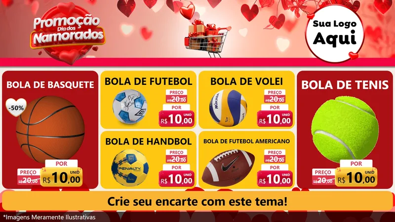 Modelo de TV para TV Horizontal com o tema Promoção Dia dos Namorados para Artigos Esportivos
