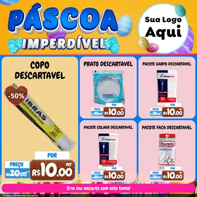 Modelo de Rede Social para Feed Facebook com o tema Páscoa Imperdível para Embalagens