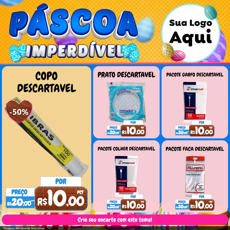 Modelo de Rede Social para Feed Facebook com o tema Páscoa Imperdível para Embalagens
