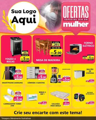 Modelo de Rede Social para Feed Instagram com o tema Ofertas - Especial Dia Das Mulheres para Móveis e Eletro