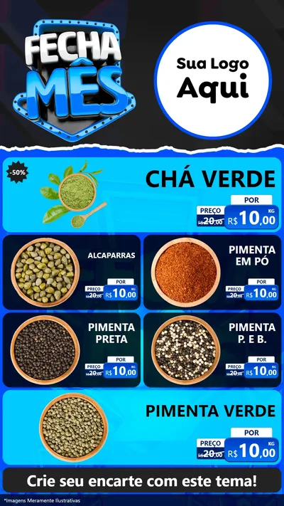 Modelo de TV para TV Vertical com o tema Fecha Mês para Produtos Naturais