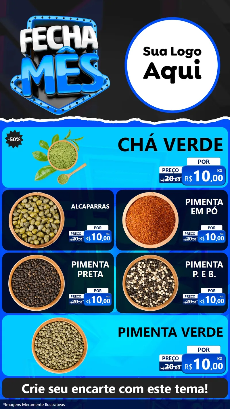 Modelo de TV para TV Vertical com o tema Fecha Mês para Produtos Naturais