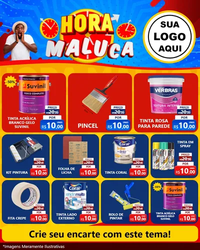Modelo de Rede Social para Feed Instagram com o tema Hora Maluca para Tintas e Ferramentas