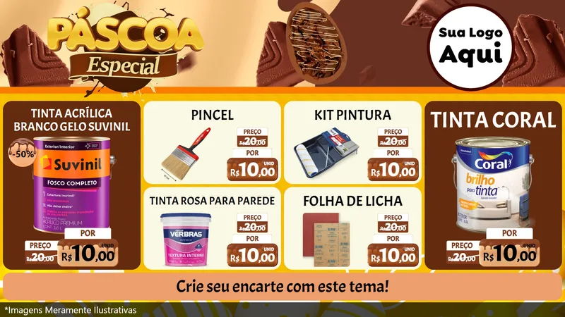 Modelo de TV para TV Horizontal com o tema Páscoa Especial para Tintas e Ferramentas