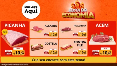 Modelo de TV para TV Horizontal com o tema Sexta da Economia para Açougue