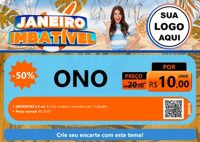 Modelo de Cartaz para Cartaz A4 Horizontal com o tema Janeiro Imbatível para Óticas