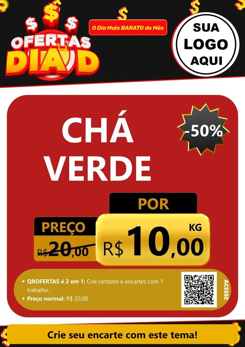 Modelo de Cartaz para Cartaz A4 Vertical com o tema Ofertas Dia D para Produtos Naturais