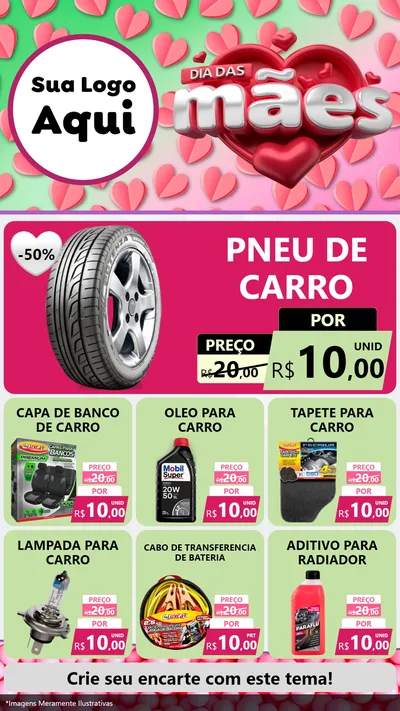 Modelo de Rede Social para Stories com o tema Dia das Mães para Auto peças