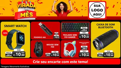 Modelo de TV para TV Horizontal com o tema Virada de Mês para Informática