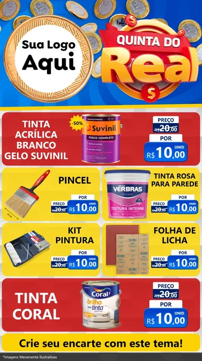 Modelo de TV para TV Vertical com o tema Quinta do Real para Tintas e Ferramentas