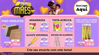 Modelo de TV para TV Horizontal com o tema Dia das Mães para Material para Construção