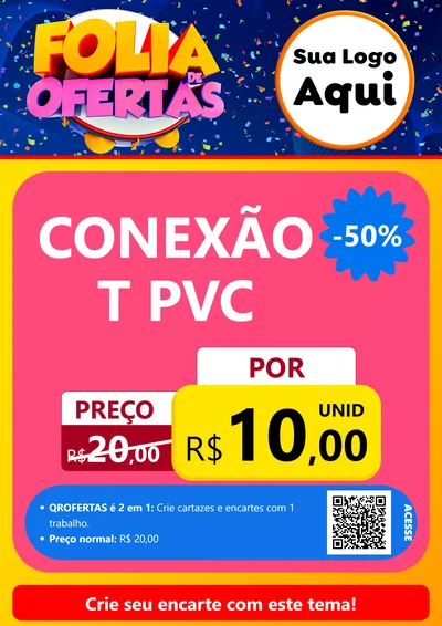 Modelo de Cartaz para Cartaz A4 Vertical com o tema Folia de Ofertas para Tubos e conexões
