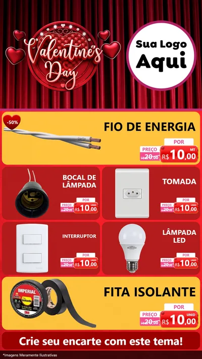 Modelo de TV para TV Vertical com o tema Valentine's Day para Materiais Elétricos