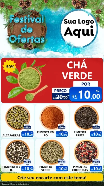 Modelo de Rede Social para Stories com o tema Festival de Ofertas - Inverno para Produtos Naturais